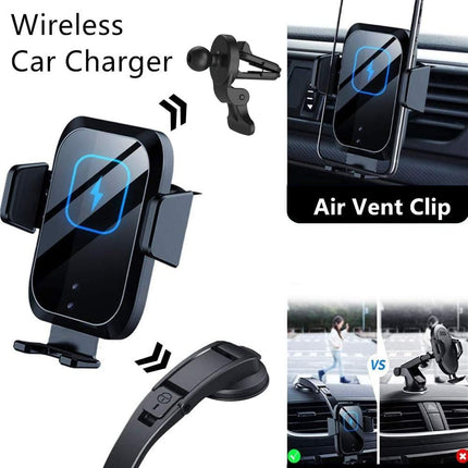 Blsyetec autotelefoni hoidik laadimisfunktsiooniga 15W juhtmevaba laadijaga Auto Qi induktsiooni iminapaga hoidik ja 360° ventilatsiooniklamber, ühildub iPhone 16/15/14/13/12 Pro/11, Samsung S25/S24 Note10-ga
