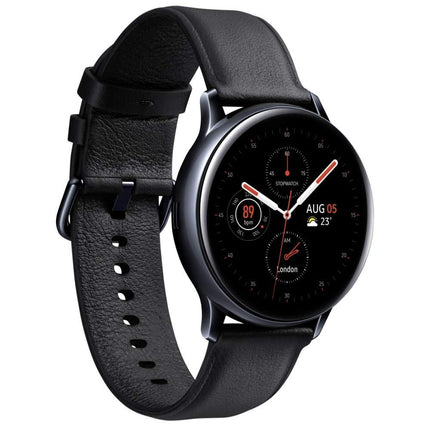 Samsung SM-R830 Galaxy Watch Active2, stainless steel fitness tracker, large display, long-lasting battery, water-resistant, 40 mm, Bluetooth, black