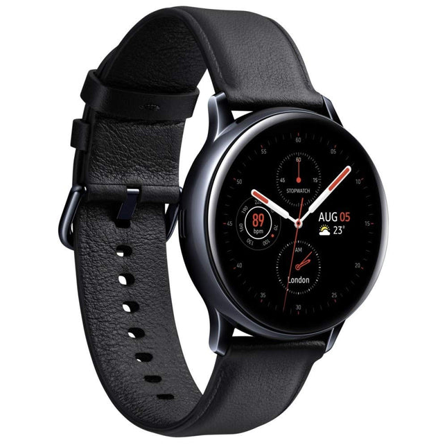 Samsung SM-R830 Galaxy Watch Active2, stainless steel fitness tracker, large display, long-lasting battery, water-resistant, 40 mm, Bluetooth, black