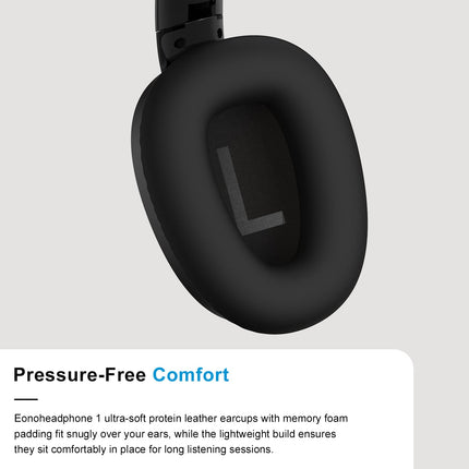 Eono mürasummutavad kõrvaklapid - juhtmevabad kõrvapealsed Bluetooth-kõrvaklapid - ANC Eonoheadphone 1 mitme režiimiga mürasummutusega, AUX, mikrofon, pehmed kõrvapadjad, 40-tunnine aku (must)