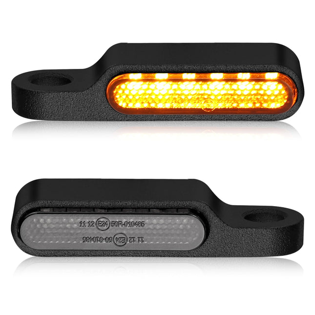 Justech 2x 6LED mootorratta suunatuled eesmised suunatuled alumiiniumisulamist korpus universaalsed 12V mini mootorratta LED-indikaatorid mikroindikaatorid miniindikaatorid IP67 suunatuli 8mm kruvile E24 pistikuga