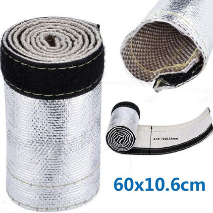 2 komplekti kuumakilpi alumiiniumitud voolikut, 600 x 106 mm isoleeritud traadist voolikukate, isoleeritud traadist voolikukate valkjas kuumakilp hõbedane vooliku juhtme kaitsebarjäär
