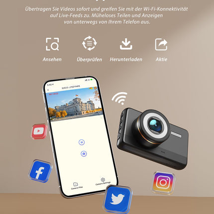 iZEEKER 4K autoregistraator, 2160P WiFi autoregistraator 32 GB mälukaardiga, öise nägemisega autoregistraator silmussalvestusega, G-anduri automaatne lukustus, 24h parkimisrežiim, WDR