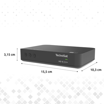 TechniSat HD-S 224+ - kompaktne HD satelliitvastuvõtja HD+ kanalipaketiga 6 kuuks (DVB-S2, ajanihke funktsioon, HDMI, USB-meediapleier, 7-päevane EPG, 12-voldine töö, kaugjuhtimispult) must