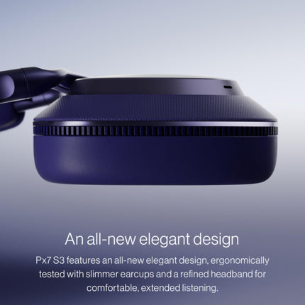 Bowers &amp; Wilkins Px7 S3 kõrvapealsed mürasummutavad juhtmevabad kõrvaklapid aptX™ kadudeta tehnoloogiaga, kiire laadimisega, 30 tundi taasesitust, 8 sisseehitatud mikrofoni - lõuendvalged