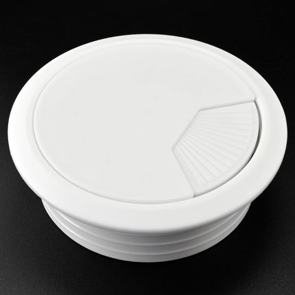 Mprofi MT® 10 X Cable Grommet Desk – Cable Grommet Made of White Plastic – Cable Outlet 60mm Round – Table, Desk Grommet – Cable Hole Cover White KB/60/10