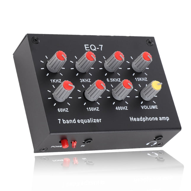 7-Band Sound Equalizer, 7-Band Car Sound Equalizer with 3.5mm Input, Supports 4-Pin Plug, 12dB High Bass Adjustment, Two-Channel Digital Equalizer