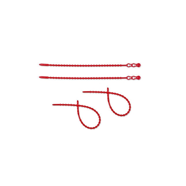 MASHPAPER 1,000 Pack Reusable Red Cable Ties - 180mm Quick Ties with Grid Loops, Robust &amp; Versatile