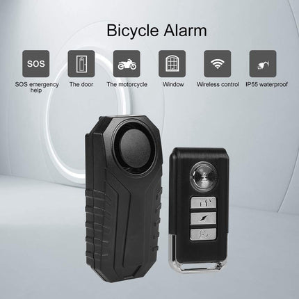 Sonew traadita kaugjuhtimispuldi alarm, jalgratta/elektrilise kolmerattalise/ukse/akna vibratsioonialarm, intelligentne vargusvastane alarmsüsteem IP 55 veekindla mootorratta jalgrattaalarmiga,