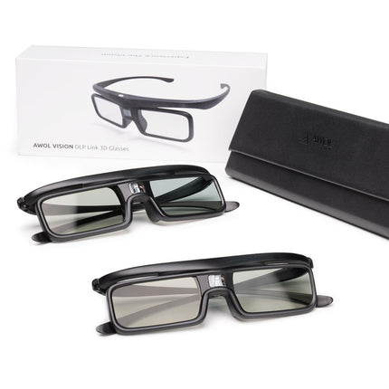 AWOL VISION DLP Link 3D-prillid, laetavad aktiivkatikuga prillid, ühilduvad AWOL VISION LTV-2500, LTV-3500, Vanish TV ja teiste DLP-Link 3D-projektoritega (2 tk komplektis)