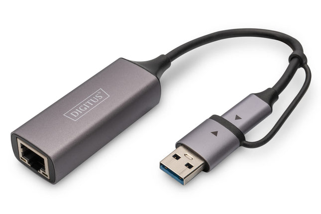 DIGITUS USB võrguadapter - 2.5 Gbit/s - RJ45 - USB 3.1 - sh. Type-A adapter - Full-Duplex - Auto MDI-X - hall