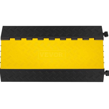 VEVOR Cable Protector, 5-Channel Cable Protector Made of Commercial Thermoplastic Rubber with Modular Design, High Security for Wide Applications, Warehouses, 87.5 x 50 x 5 cm, Black