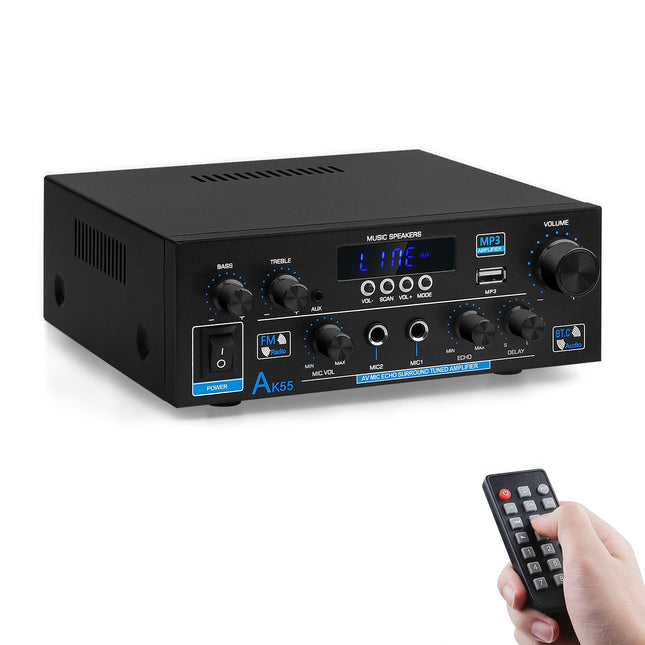 HiFi võimendi AK55 Bluetooth stereo helivõimendi vastuvõtja 2 kanalit 70WX2 max. 600W digitaalne võimsusvõimendi helivõimendi 12V/220V koju või autosse