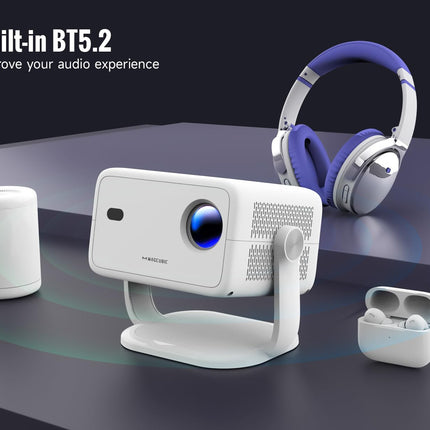 [Netflixi litsents] Android 13 nutiprojektor 4K toega koos ametlike telerirakendustega, 1080P natiivprojektor 5G WiFi BT5.2-ga, autofookus, automaatne trapetsikorrektsioon, kaasaskantav projektor kodukinole