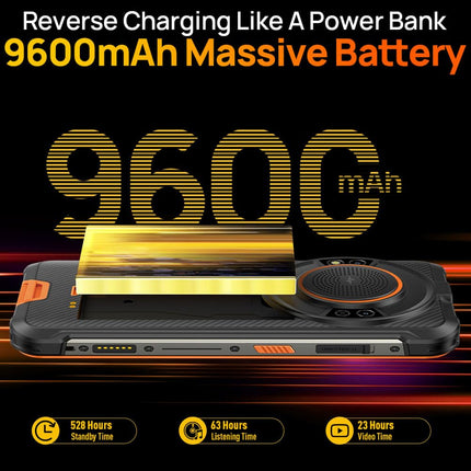 Ulefone Power Armor 16S Outdoor Smartphone without Contract, Android 13 16GB+128GB+2TB Outdoor Smartphone without Contract, 3.5W Speaker, 9600mAh, 50MP, 5.93" FHD+, IP68 Mobile Phone, Dual 4G LTE NFC GPS OTG, Black