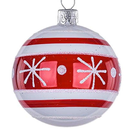 Set of 6 decorative balls (Ø 7 cm) made of mouth-blown glass for Christmas tree