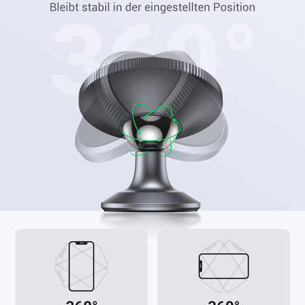 UGREEN autotelefoni hoidik, magnetiga autokinnitusega mobiiltelefoni hoidik, magnetiline 360° mobiiltelefoni magnetiline hoidik, auto-sõiduki mobiiltelefoni hoidik, ühildub iPhone 15 Pro Max Plus 14 13 Galaxy F34 S23 jne.