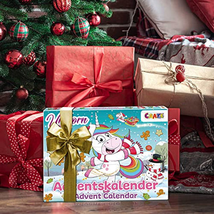 CRAZE UNICORN - Unicorn Advent Calendar for Kids, Toy Christmas Calendar for Girls with Unicorn Toys &amp; Accessories