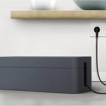 Vastupidav kaablikarp Cavoline Box L (5-suunalise pikendusjuhtme jaoks, kummist jalgadega, 406 x 139 x 156 mm (L x K x S)) grafiit, 503037