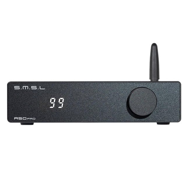 SMSL A50 PRO HiFi Power Amplifier, 2.1-Channel High/Low Pass Filter, Infineon's MA12070P Chip, Bluetooth 5.0/USB/HDMI/AUX Input, Passive Subwoofer with Adjustable Volume (A50 PRO)