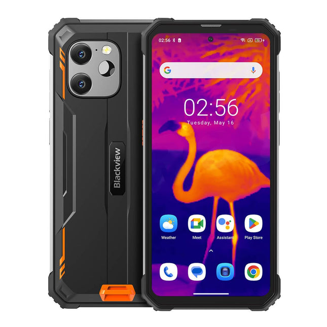 Blackview termokaameraga õuenutitelefon BV8900, 10000mAh aku, Helio P90 700 16GB+256GB, 64MP kolmekordne kaamera, 6,5'' 2.4K FHD+, IP68 Android 13 õuetelefon ilma lepinguta, NFC GPS OTG oranž