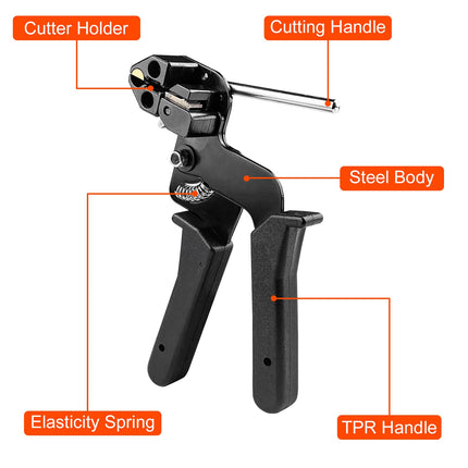 Gvolatee cable tie tool cable tie gun carbon steel, cable tie pliers with tensioning and automatic cutting function, cable tie gun cutting metal cable ties as needed