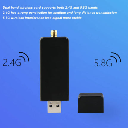 Yunseity USB WiFi adapter, RTL8812AU traadita võrgu adapter, 1200M USB 3.0 WiFi adapter kahesagedusliku 2,42 GHz/300 Mbps 5 GHz/866 Mbps suure võimendusega antenniga Androidile, Linuxile, Windows XP-le, 7-le,