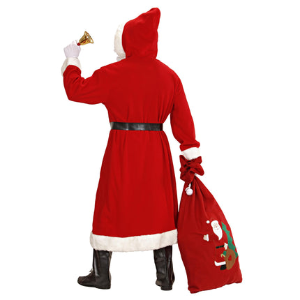 W WIDMANN MILANO Party Fashion 1544V - Santa Claus costume, 6-piece, coat with hood, belt, boot covers, wig, beard with mustache and eyebrows, Santa Claus, Christmas