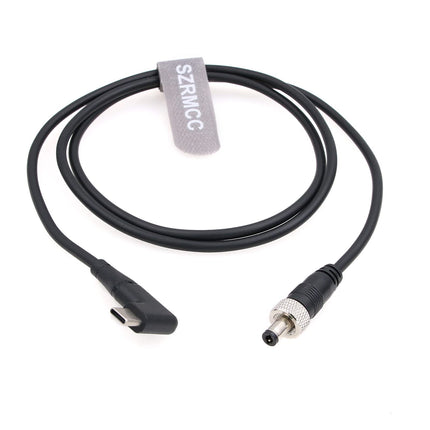 SZRMCC12V PD Type-C USB C täisnurga all lukustatava DC 2.1 2.5 päästiku toitekaabel Atomos Battery Eliminatorile Shinobi 7 Shogun Connecti videoseadmetele Pix-E7 E5 monitorile (1m)