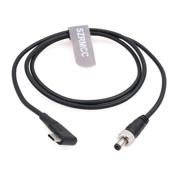 SZRMCC12V PD Type-C USB C täisnurga all lukustatava DC 2.1 2.5 päästiku toitekaabel Atomos Battery Eliminatorile Shinobi 7 Shogun Connecti videoseadmetele Pix-E7 E5 monitorile (1m)