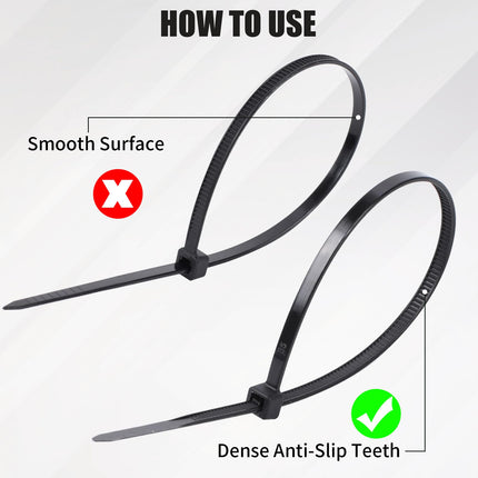 1000 tk 200 mm x 3,6 mm mustad kaablisidemed, tõmbetugevusega 18 kg. UV-kindlast nailonist plastist iselukustuvad multifunktsionaalsed kaablisidemed sise- ja välistingimustes kasutamiseks.