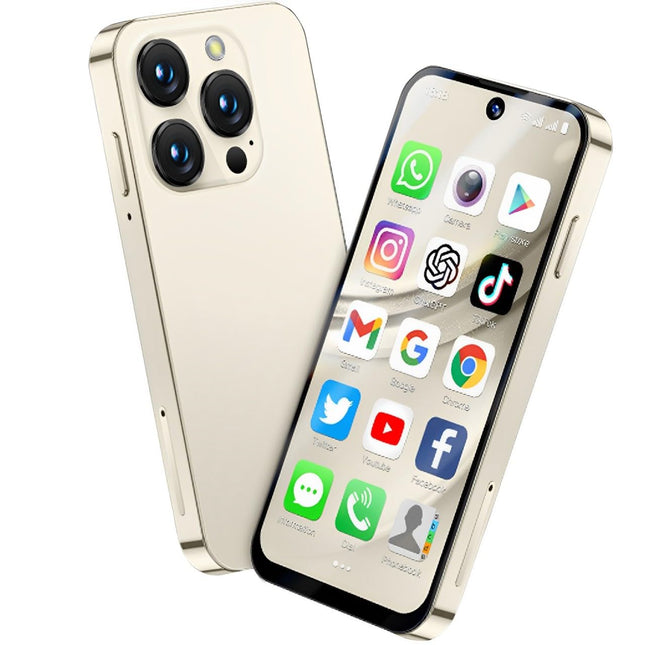 Hipipooo 4G mininutitelefon, kahe SIM-kaardiga, 3,88-tolline ekraan, 2,0+5,0 MP topeltkaamera, 1950 mAh aku, Android 12 minitelefon lastele (4GB+64GB, beež)