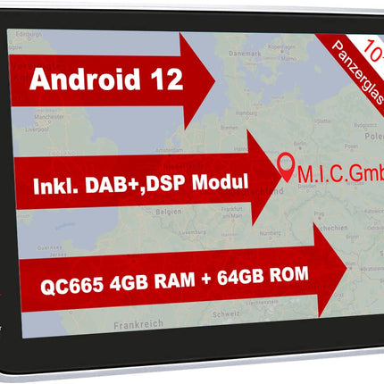 MIC AU10 Android 13 autoraadio navigatsiooniga Qualcomm Snapdragon 665 4G+64G: DSP DAB+ BT 5.0 WLAN 10" ekraan USB sd GPS topelt 2 DIN OBD universaalne seadme asendus VW Toyota KIA Nissan Hyundai FIAT