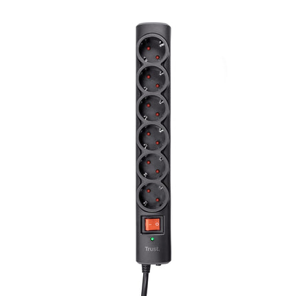 Trust Surge Guard 6-Port Surge Protector, Black