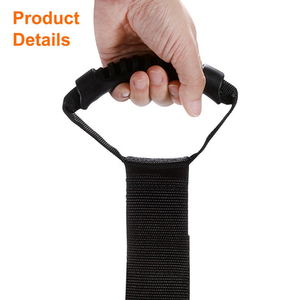 sourcing map Extension Cord Holder Organizer Storage Straps 435 mm Heavy Duty Garage Carrying Straps with Handle for Power Cords, Cables, Hoses, Ropes, Black, 2 Pack