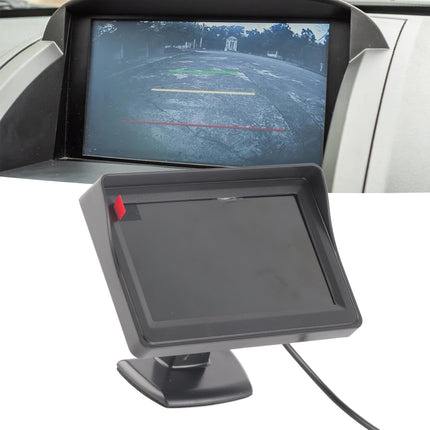 4.3-inch TFT Display Car Monitor with Sun Visor, Rear View Monitor, Color LCD Display, Backup Camera, Waterproof Car Monitor for Car, SUV, Van, Truck, Black