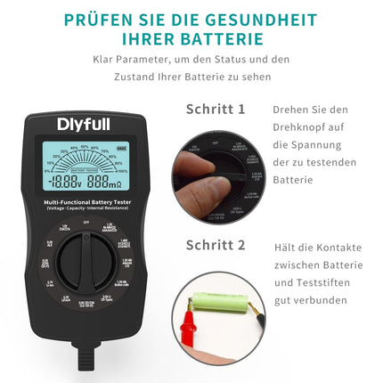 Dlyfull aku tester universaalne LCD aku tester, professionaalne digitaalne akumõõtur laetavate akude, nööppatareide jms jaoks, täpne aku mahtuvuse, pinge, sisemise takistuse aku tester, B3