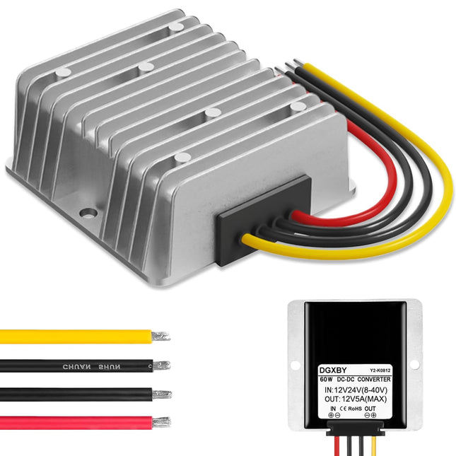 1 tk DC 8V-40V kuni 12V 5A 60W pingemuundur, automaatne üles-alla pinge regulaator, veekindel DC-DC 12V pinge stabilisaator, pinge piiraja ventilaatori mootorile