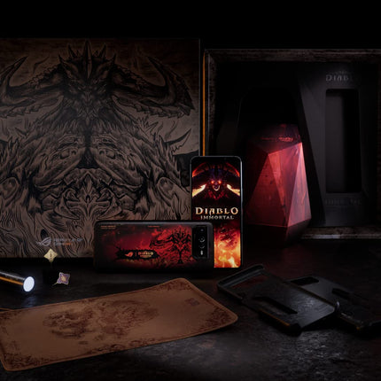 Asus ROG Phone 6 5G nutitelefon (16+512GB, 6,78" FullHD+ 165Hz AMOLED ekraan, Snapdragon™ 8+ Gen1, kolmekordne 50MP kaamera, 6000mAh aku), Diablo Immortal Edition eksklusiivsete lisatarvikutega, Hellfire Red