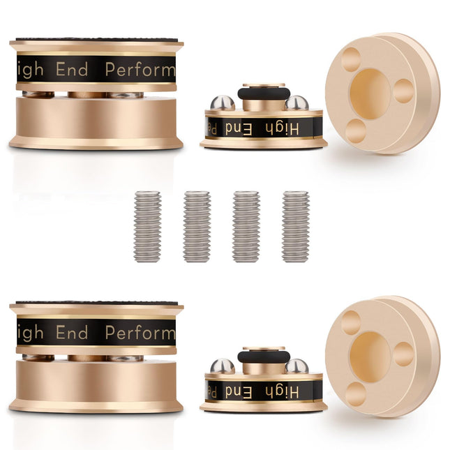 YuanYong 4 tk 39x24mm kõlari isolatsioonijalad HiFi kõlari naelad padjad isolatsioonijalad subwooferi naelad helivõimendi jalad tipptasemel kõlaritele CD/DVD-mängija läbimõõt (kuldne)
