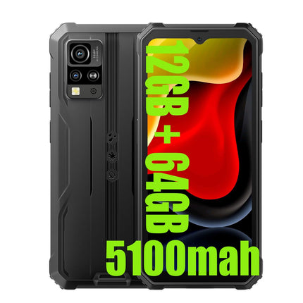 Blackview BV4800 SE välistingimustes kasutatav mobiiltelefon, 5100mAh, 12GB+64GB/2TB (2025), lepinguta nutitelefon, 6.56" 90Hz, IP69K veekindel, ehitusplatsi telefon, 16MP+8MP/kaks 4G/OTG/GPS/NFC (must)