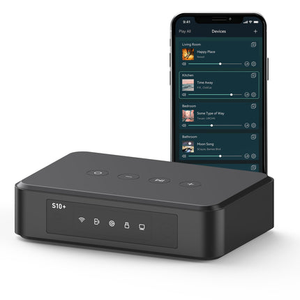 Arylic S10+ juhtmevaba audiovastuvõtja, mitmetoaline stereo SPDIF-väljundiga, WiFi ja Bluetoothi ​​muusikastriimer, voogedastab kadudeta HD-muusikat Spotifyst, Amazon Musicust, Tidalist jne. Toetab AirPlayd.
