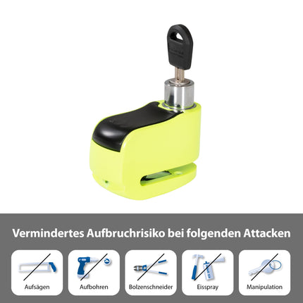 Hartmann Alarm Brake Disc Lock 5.5 mm – Bicycle Lock With Alarm System, Scooter Lock, Motorcycle Lock, Motorcycle Accessories, Security Lock, Lock With Key, Security Lock For Scooters