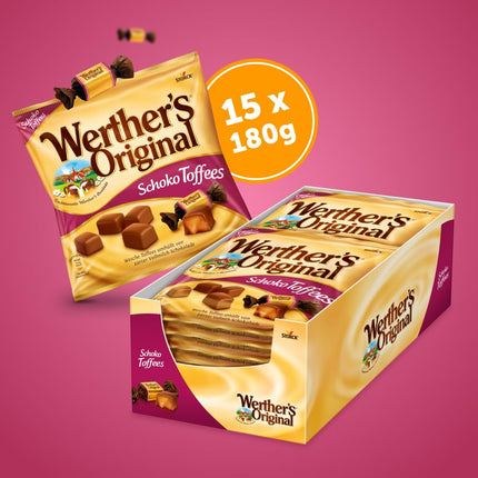 Werther's Original Chocolate Toffees – 15 x 180g – Caramel toffees covered with milk chocolate (30 percent)