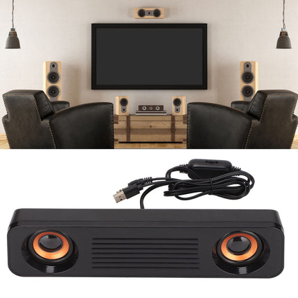 Arvutikõlarid, teleri heliriba, kaasaskantav juhtmega kõlar, kaasaskantav HiFi stereo subwoofer, pikk lauakõlar arvutile, tahvelarvutile, lauaarvutile, sülearvutile, telerile, USB-toitega 3,5 mm pistik