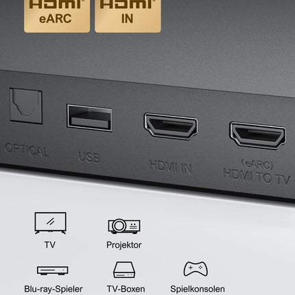 ULTIMEA 7.1 ruumilise heli süsteem telerile Dolby Atmose funktsiooniga, rakenduse juhtimine, 4 juhtmega ruumilise heli kõlarit, 460 W heliriba nutitelerile juhtmevaba subwooferiga, kodukino helisüsteem, Poseidon D80