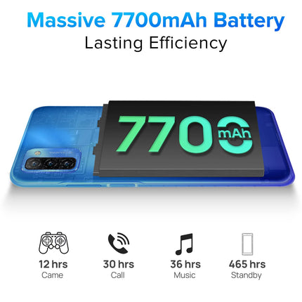 Ulefone Note 12 mobiiltelefon (2023) 7700mAh suur aku 128GB ROM/SD-128GB 6,82-tolline HD+ Android 11 nutitelefon ilma lepinguta, 13MP põhikaamera 3 kaardipesa 4G kahe SIM-kaardiga mobiiltelefon OTG - (must)