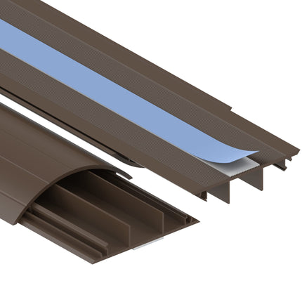 Habengut CC10081 PVC-st põrandakaablijuhik, pruun, poolringikujuline kaablisild kuni 3 kaablile / laius 7,5 cm, pikkus 1 m