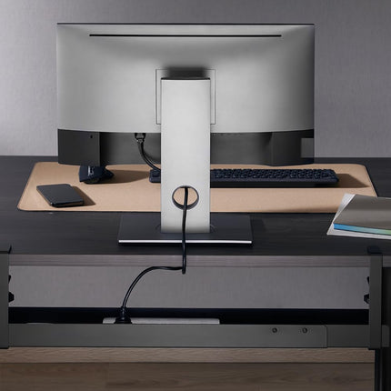 my wall desk kaablihaldus HZ45-2L - Lihtne lauale kinnitamine, kruviklemmid, pikkus 800/1000/1200 mm, laius 105 mm, kandevõime 5 kg, kaablihaldus lauale