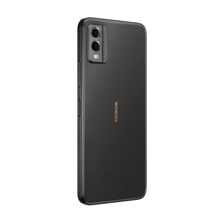 Nokia C32 6,5-tolline nutitelefon 3-päevase akueaga, 50/8MP kaameraga, IP52 sertifikaadiga, 3/64 GB salvestusruumiga, külgmise sõrmejäljelugeja ja näotuvastusega, Android 13 koos autoadapteriga - süsihall